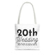 20th Wedding Anniversary Tote Bag - Anniversary Gift for Couples