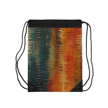 Abstract Ikat Pattern Drawstring Bag