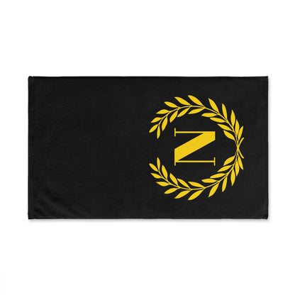 Elegant letter "N" Gold Laurel Monogram Hand Towel