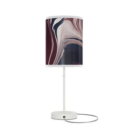 Burgundy and White Marble Swirl Lamp on a Stand, US|CA plug