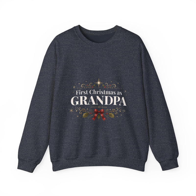 First Christmas as Grandpa Crewneck Sweatshirt | First Time Grandpa Christmas Gift