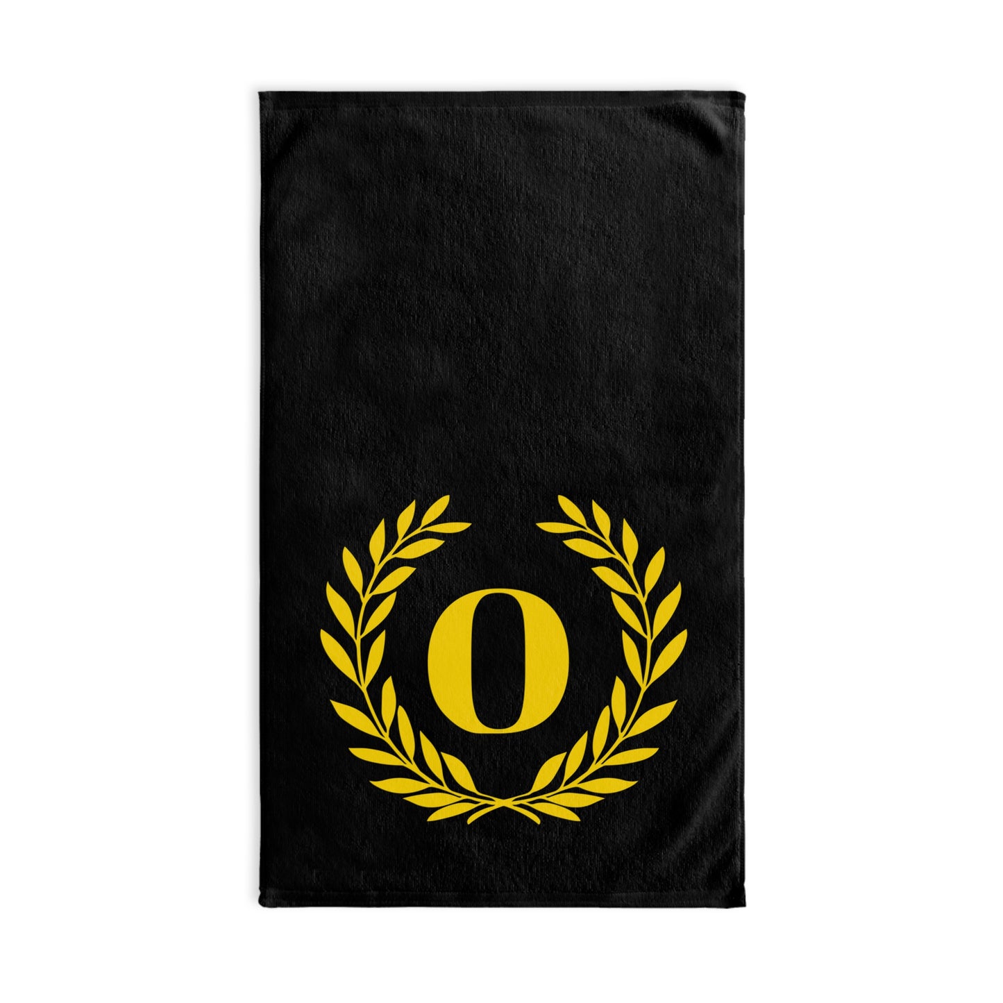Elegant letter "O" Gold Laurel Monogram Hand Towel