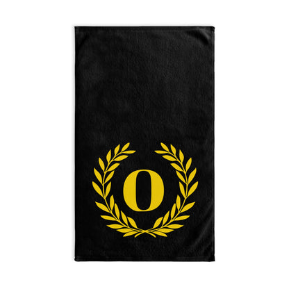 Elegant letter "O" Gold Laurel Monogram Hand Towel