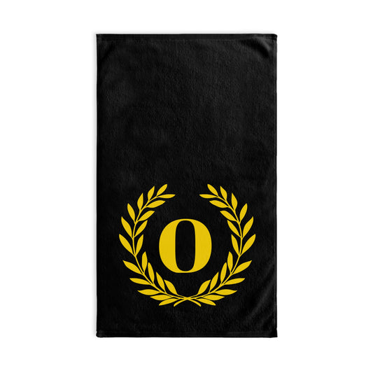 Elegant letter "O" Gold Laurel Monogram Hand Towel