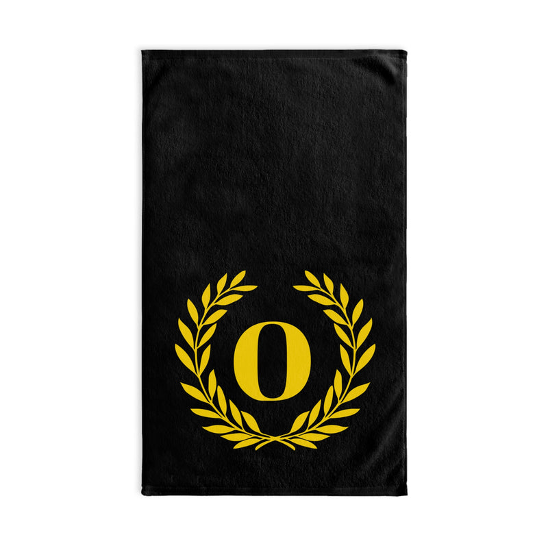 Elegant letter "O" Gold Laurel Monogram Hand Towel