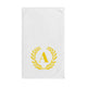 Elegant letter "A" Gold Laurel Monogram White Hand Towel