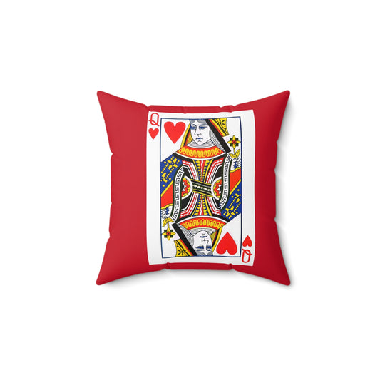 Queen of Hearts Spun Polyester Square Pillow