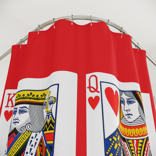 King and Queen of Hearts Playing Cards - Shower Curtain