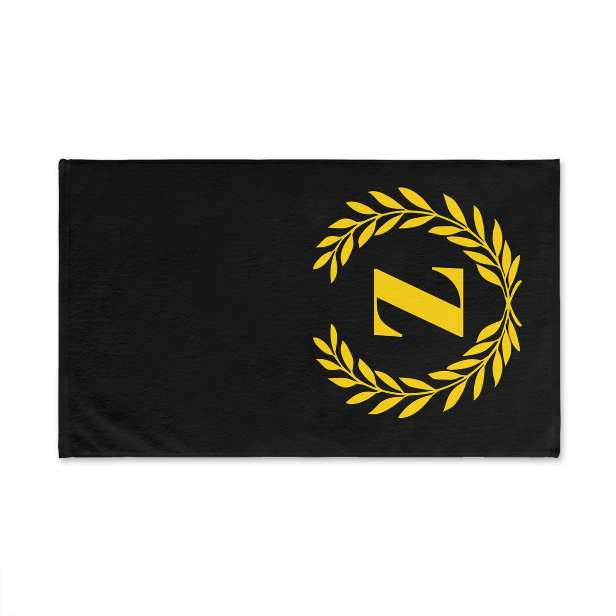 Elegant letter "Z" Gold Laurel Monogram Hand Towel