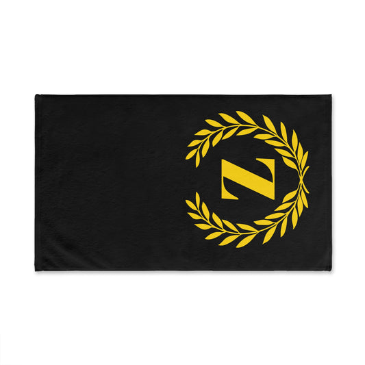 Elegant letter "Z" Gold Laurel Monogram Hand Towel