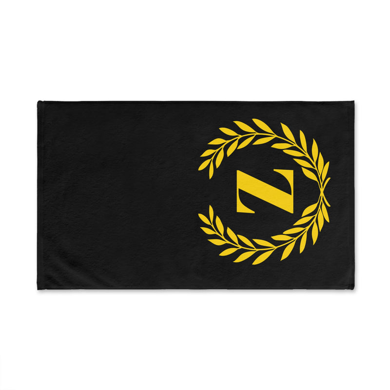 Elegant letter "Z" Gold Laurel Monogram Hand Towel