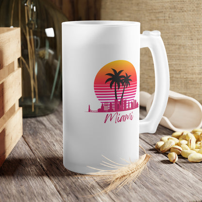 Miami Frosted Glass Beer Mug