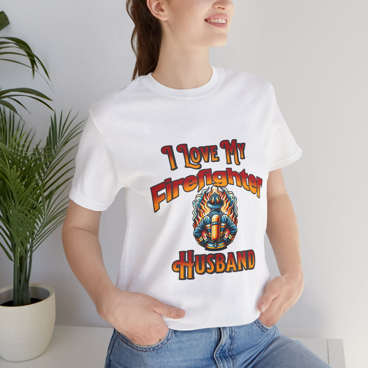 I Love My Firefighter Husband T-Shirt — Firefighter Wife Tee