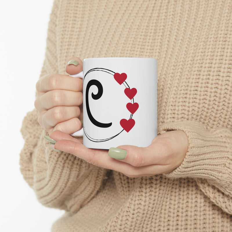 Letter "C" Monogram Heart Design Coffee Mug