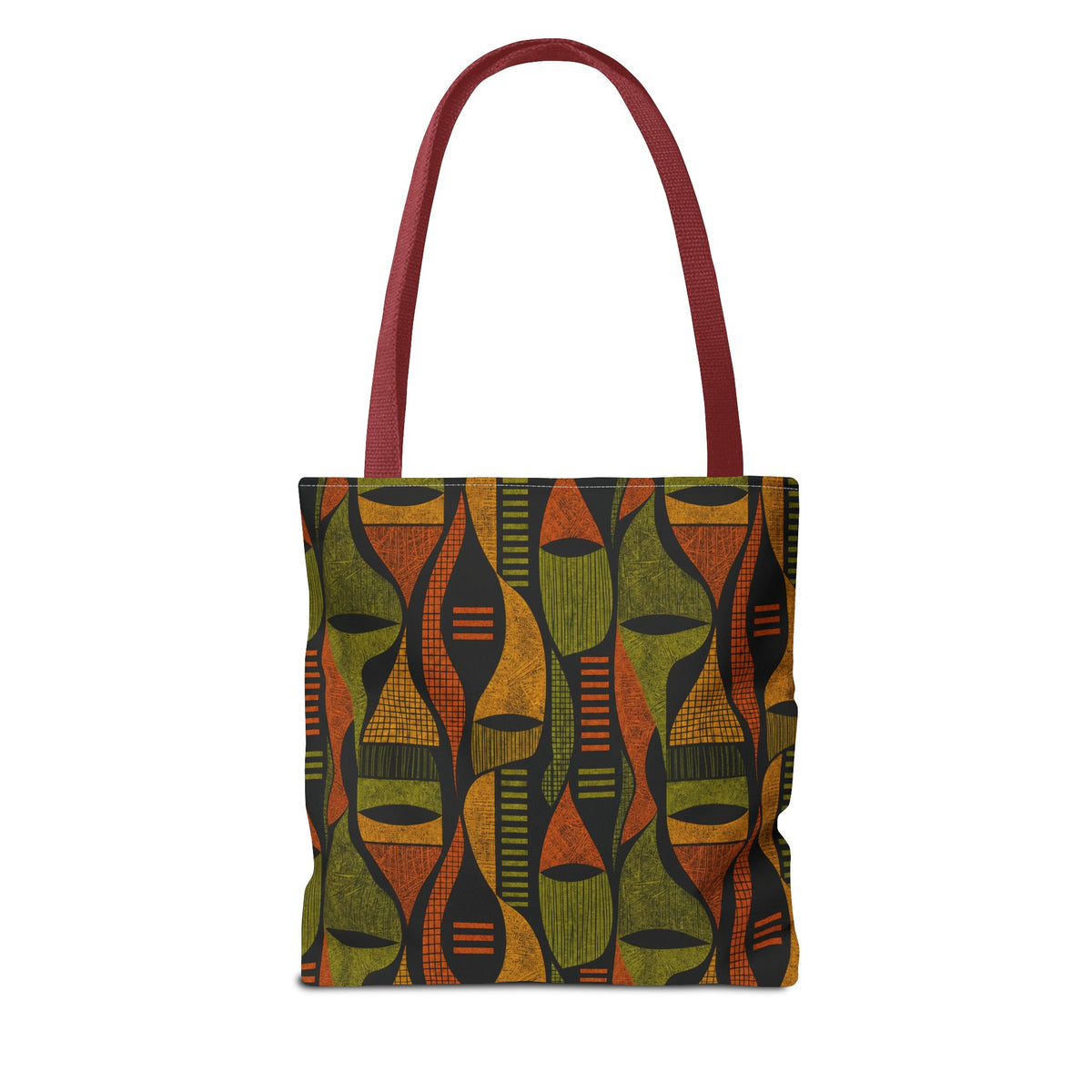 Retro Tribal Pattern Tote Bag – Earthy Boho All-Over Print Tote