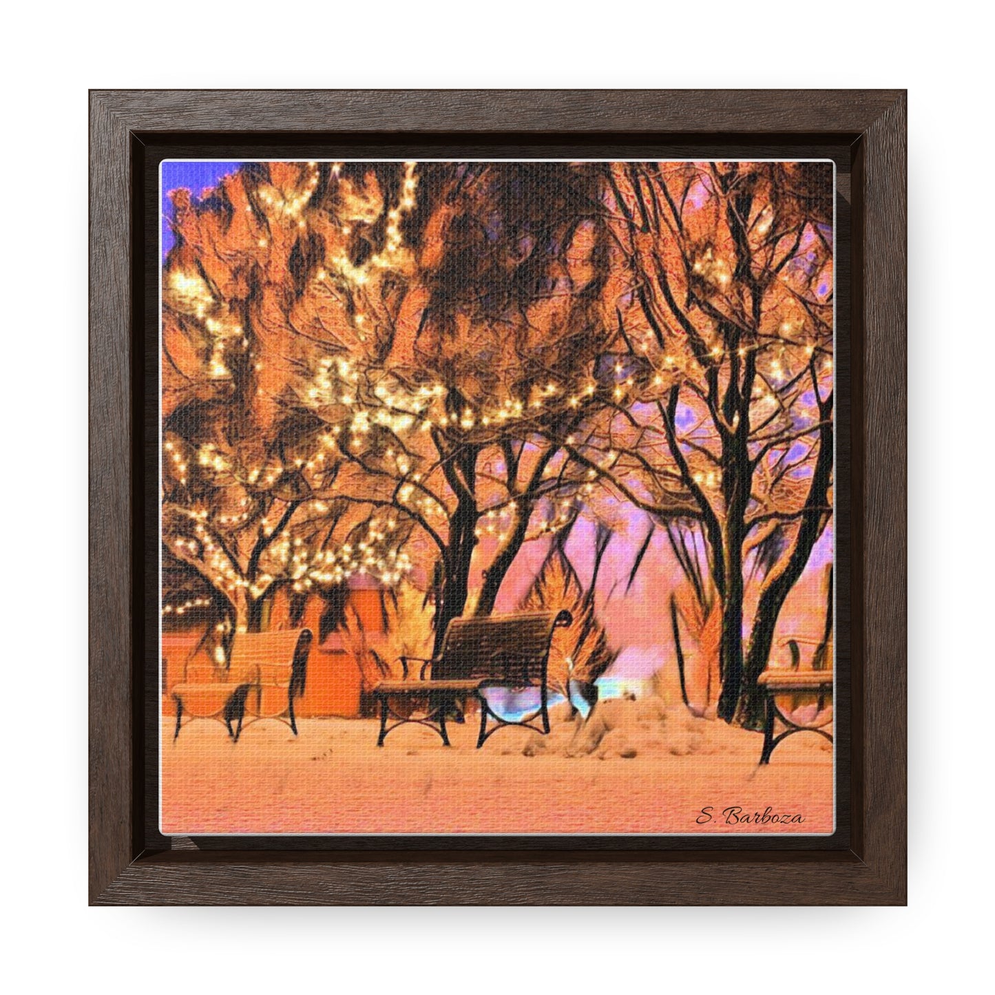 Snowy Winter Scene Gallery Wrap Canvas