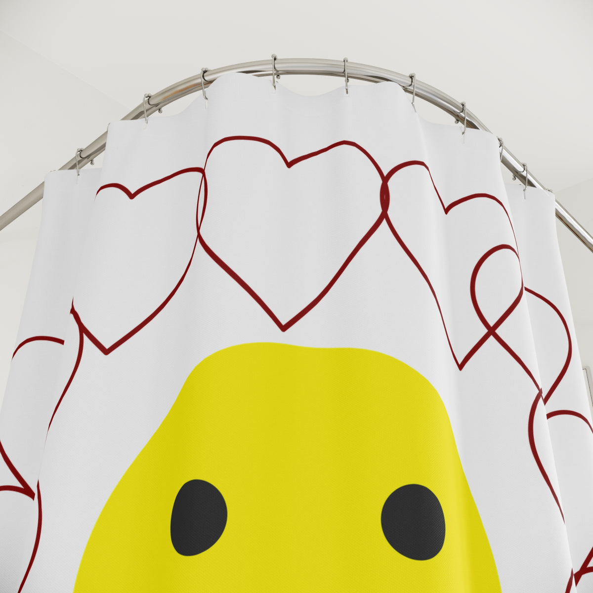 Smiley Face Heart Shower Curtain