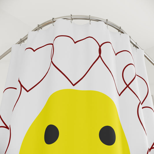 Smiley Face Heart Shower Curtain