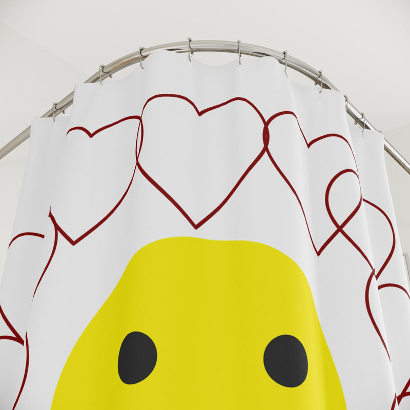 Smiley Face Heart Shower Curtain