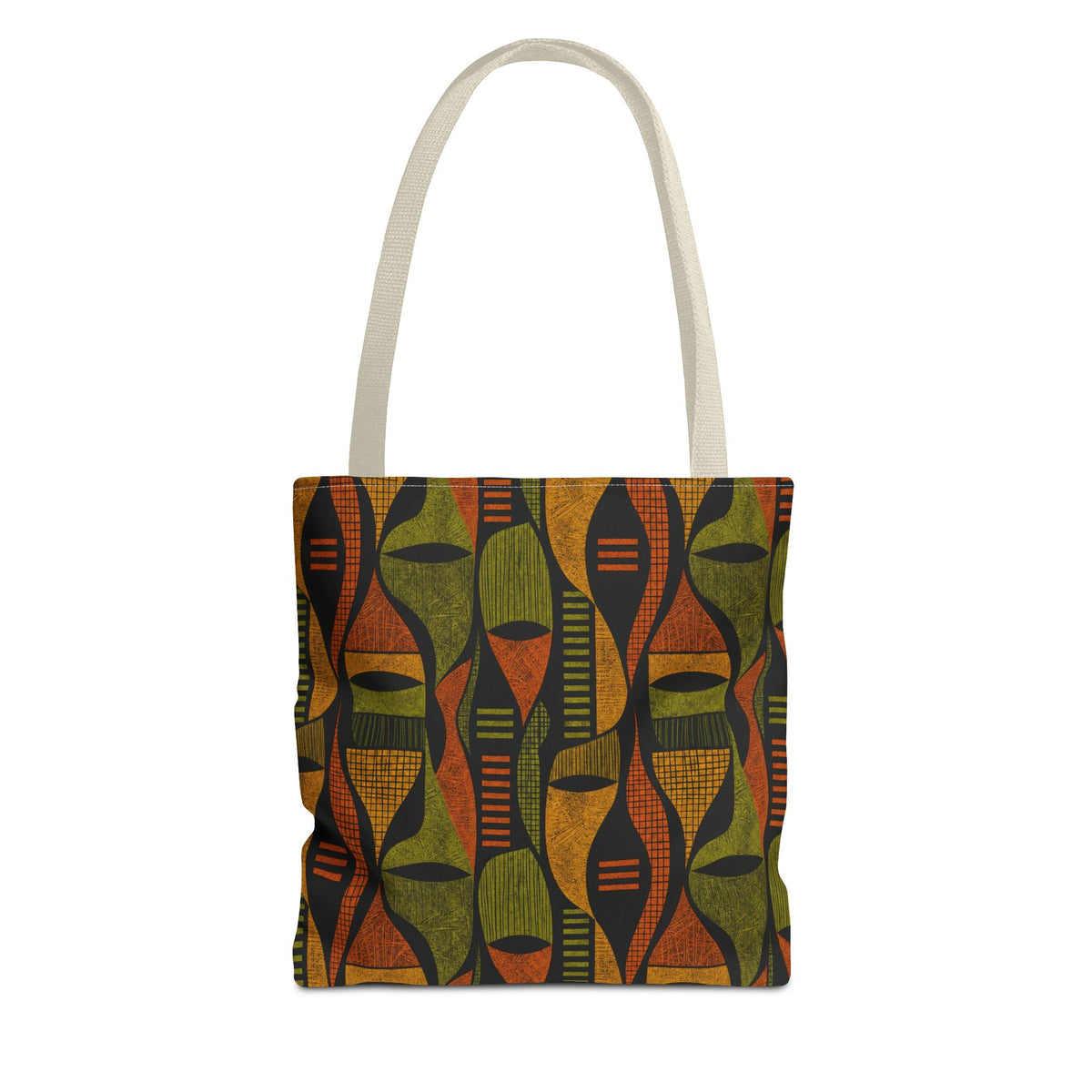 Retro Tribal Pattern Tote Bag – Earthy Boho All-Over Print Tote