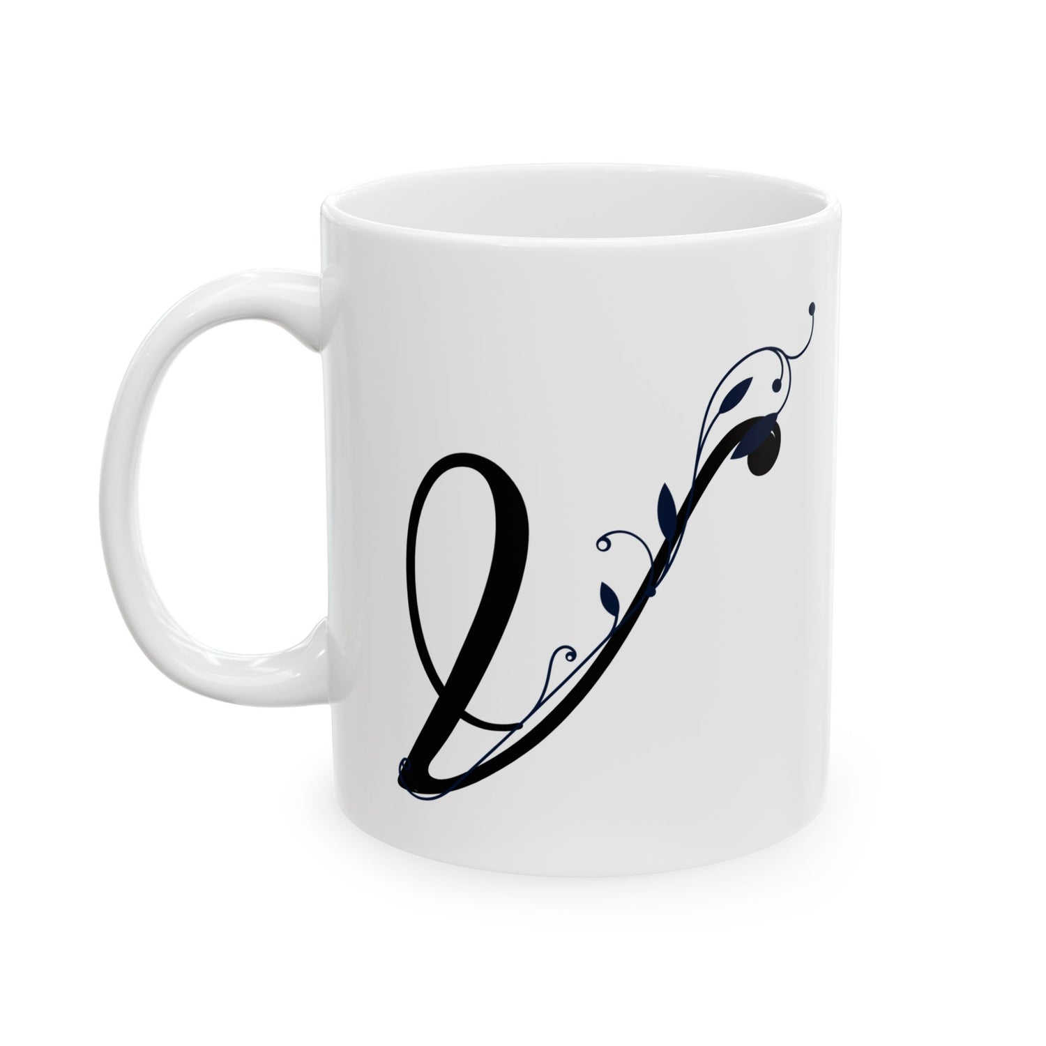 Letter "V" Decorative Monogram Design Coffee Mug