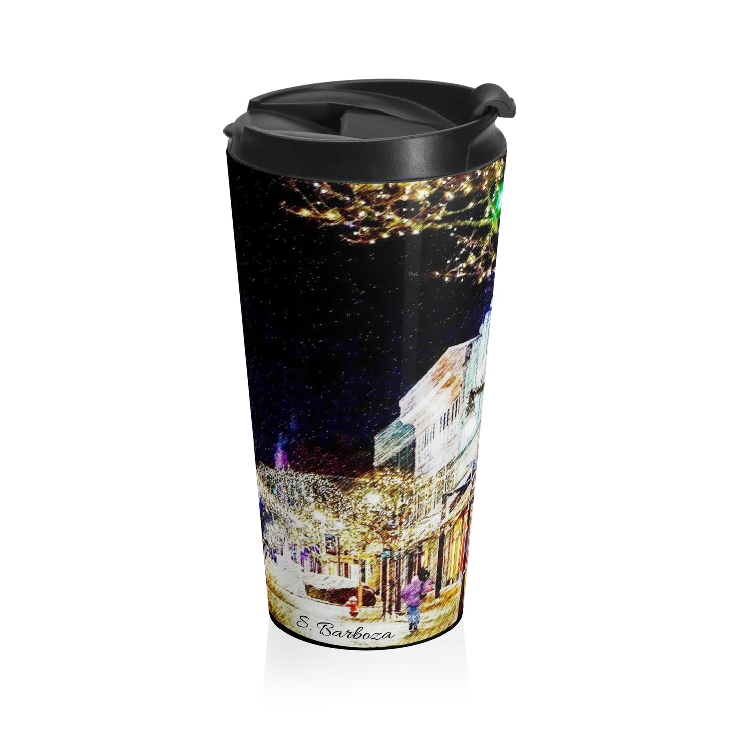 Christmas on Main Street Stainless Steel Travel Mug