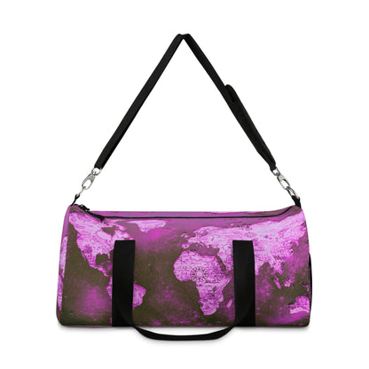 Mauve World Map Duffel Bag