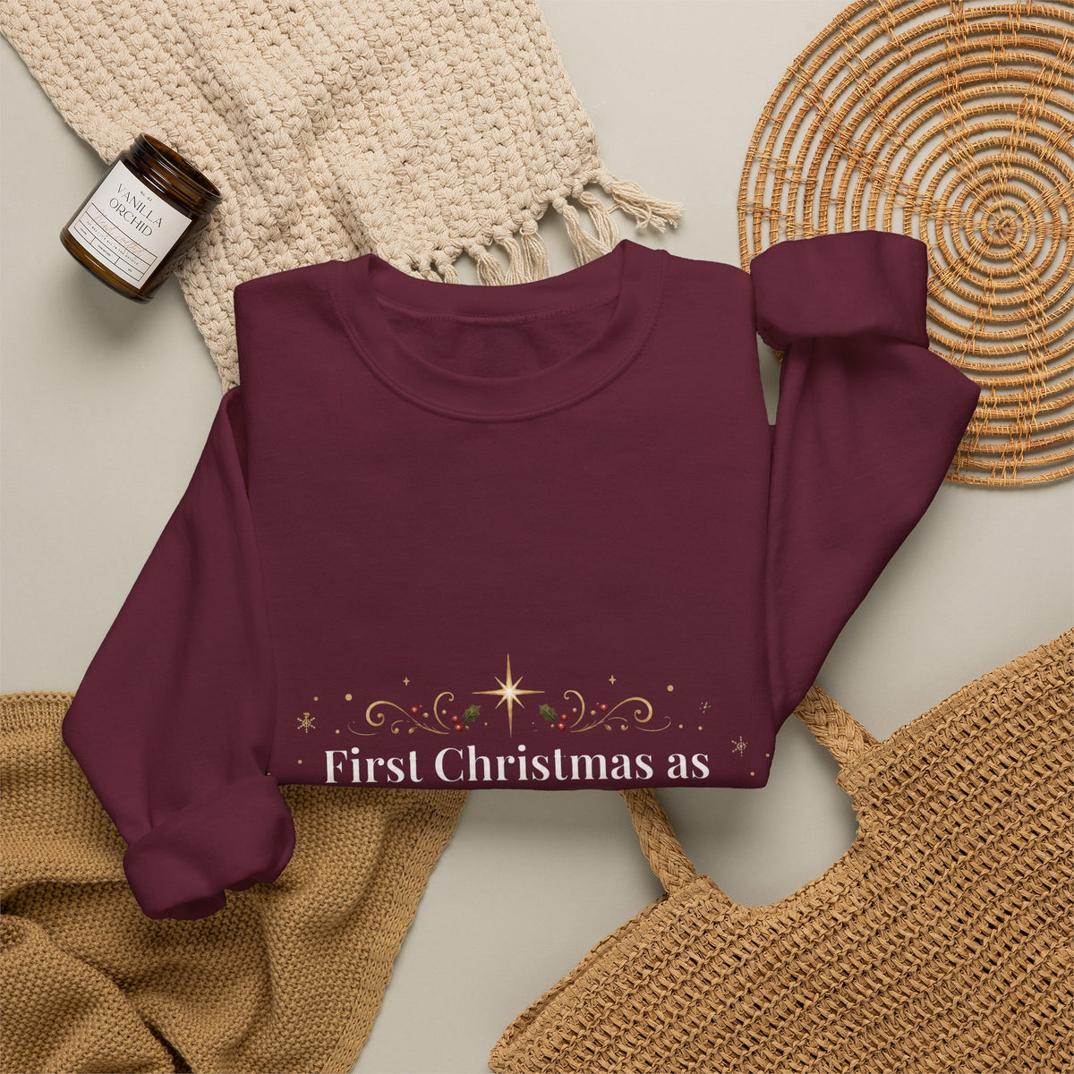 First Christmas as Grandpa Crewneck Sweatshirt | First Time Grandpa Christmas Gift