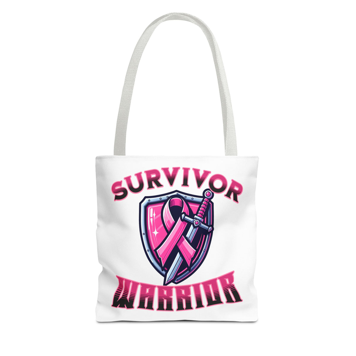 Survivor Warrior - Breast Cancer Survivor Pink Ribbon Tote Bag