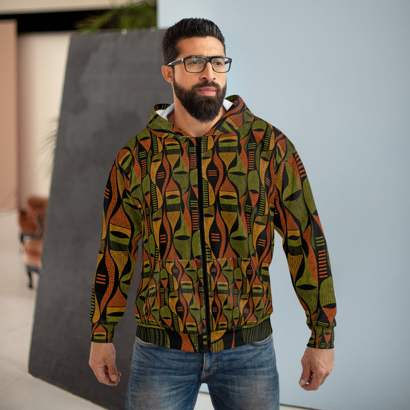 Abstract Shapes Unisex Zip Hoodie (AOP)