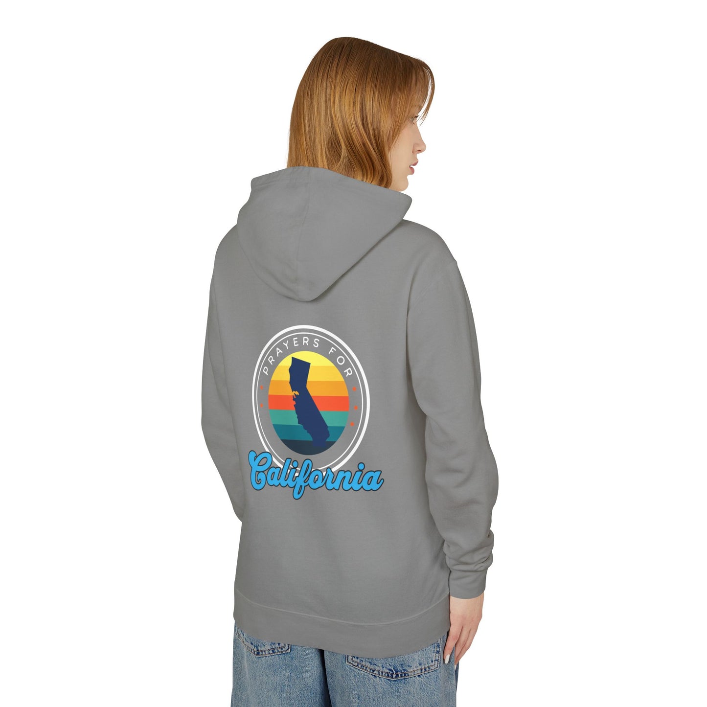 Prayers for California Unisex Lightweight Hooded Sweatshirt