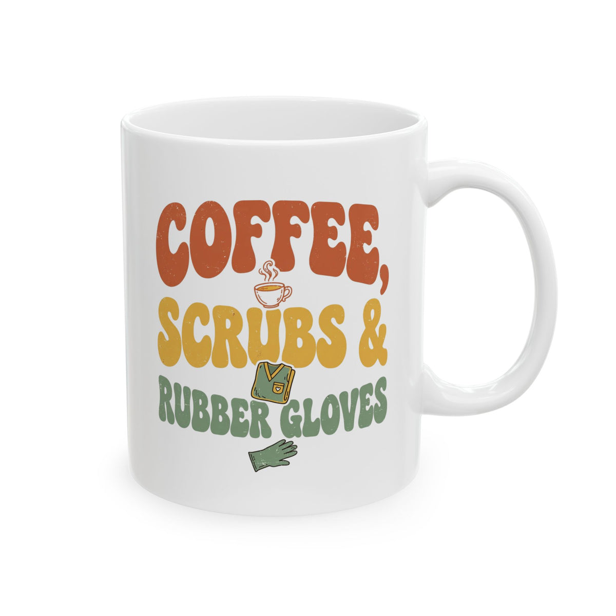 Coffee, Scents & Rubbies Retro Ceramic Mug — Funny Coffee Lover Gift (11oz, 15oz)