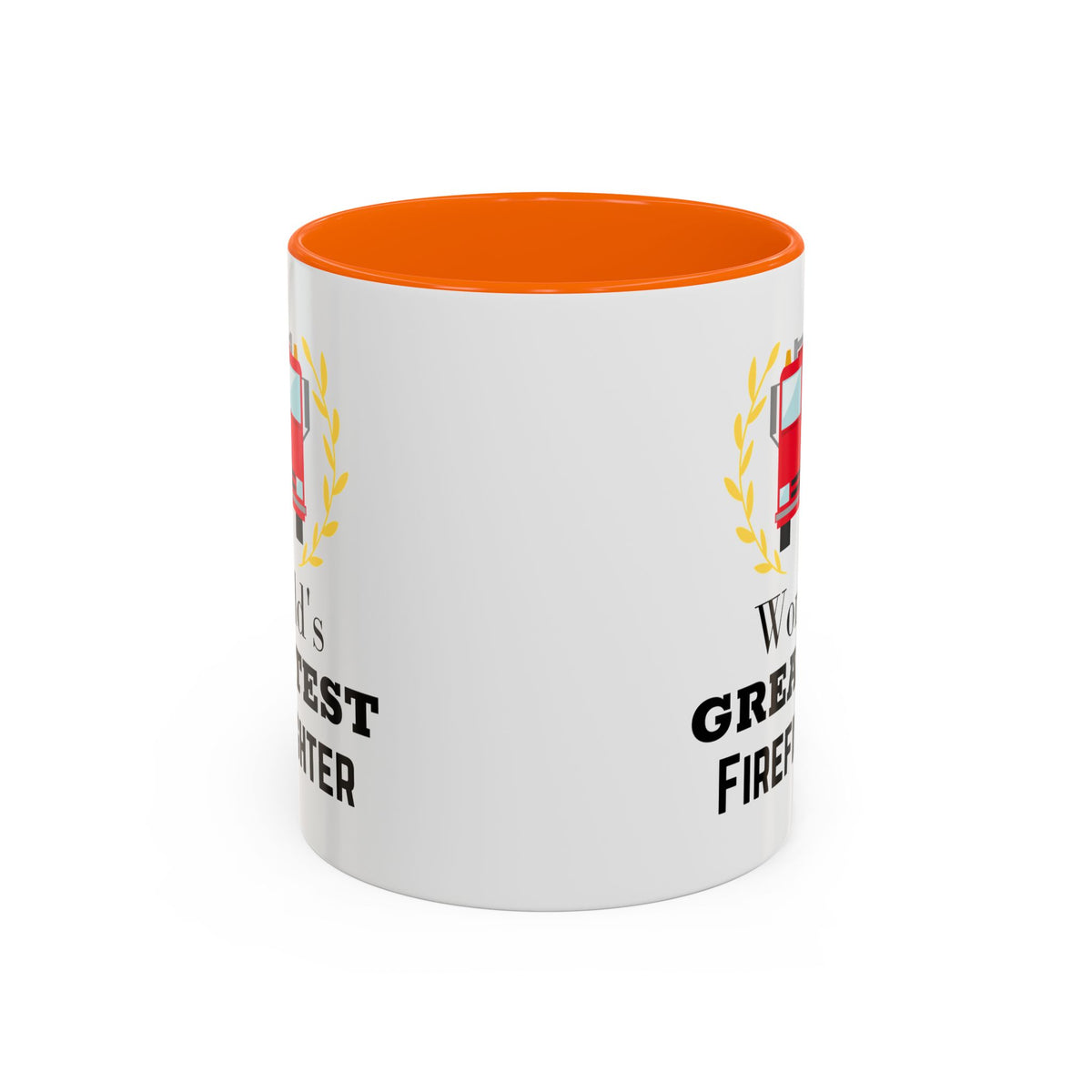 World's Greatest Firefighter Accent Coffee Mug - Firefighter Gift