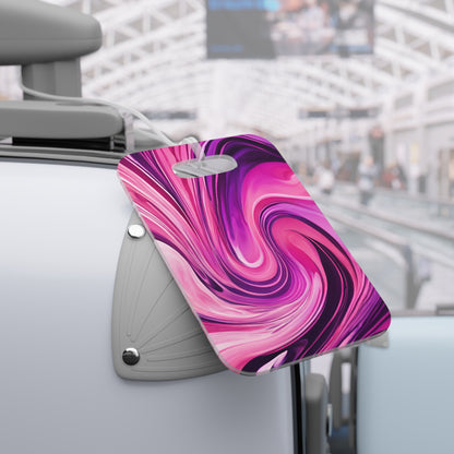 Marble Pink and Purple Swirl Luggage Tags