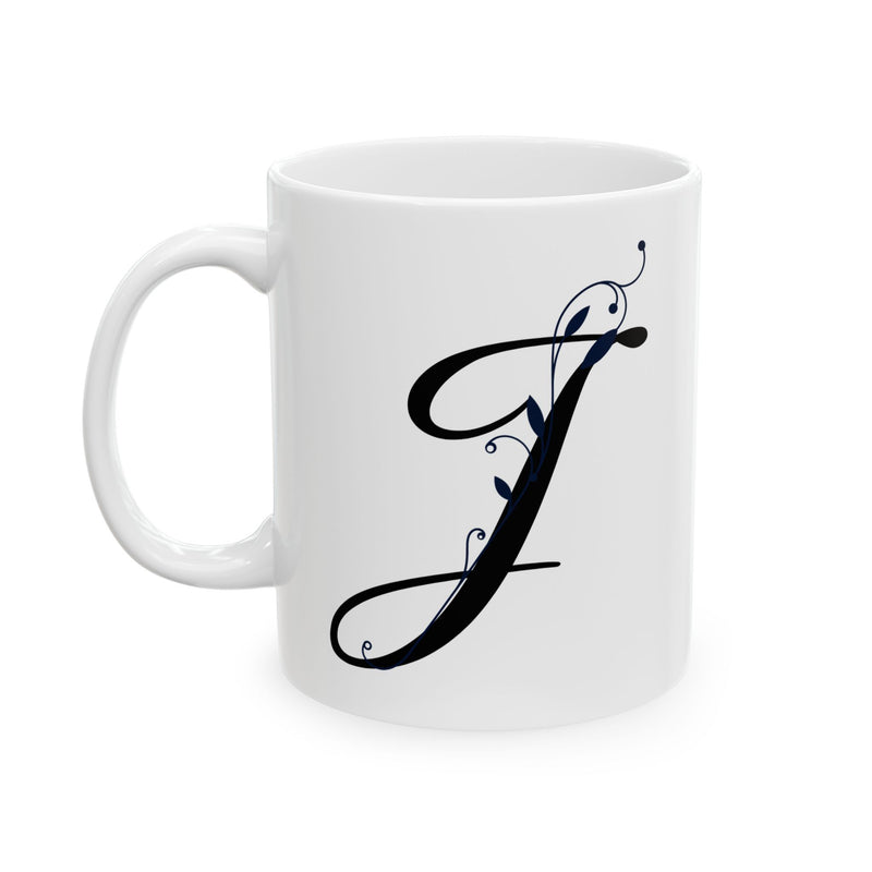 Letter "J" Decorative Monogram Design Coffee Mug