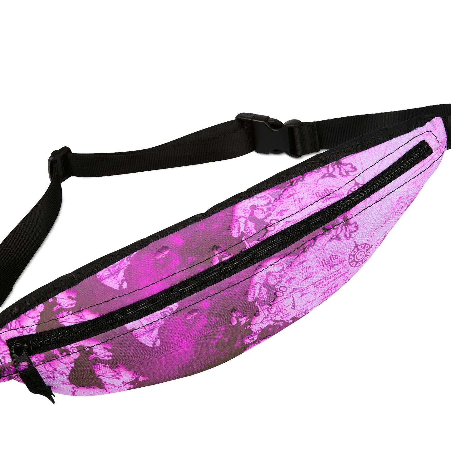 Mauve World Map Fanny Pack