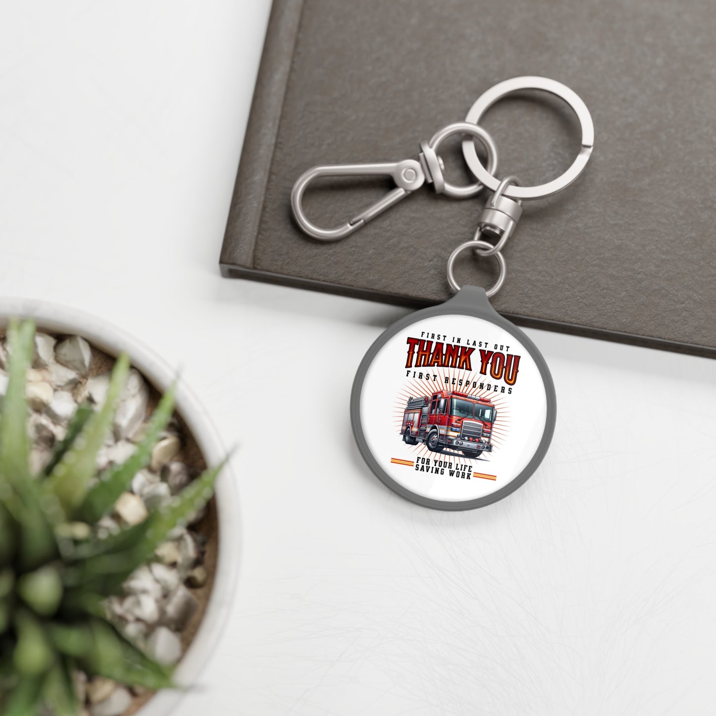 Thank You First Responders Keyring Tag