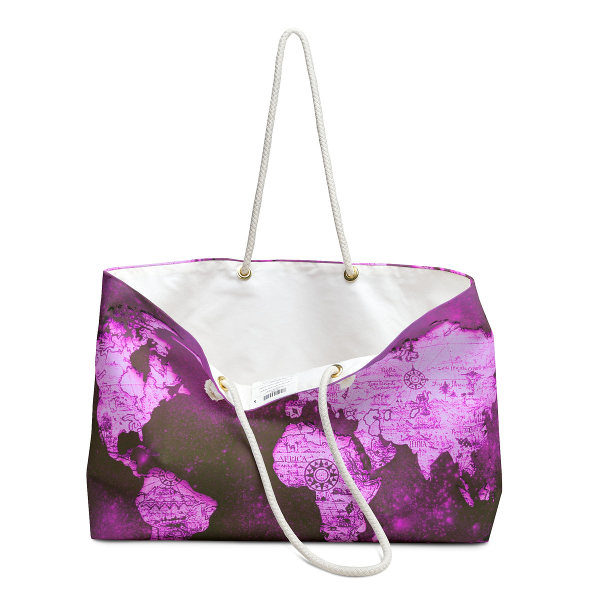 Mauve World Map Weekender Bag