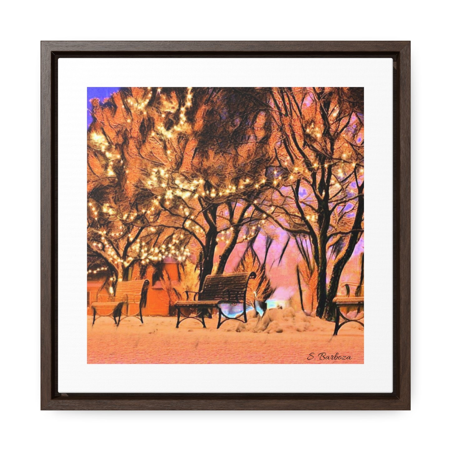 Snowy Winter Scene Gallery Wrap Canvas