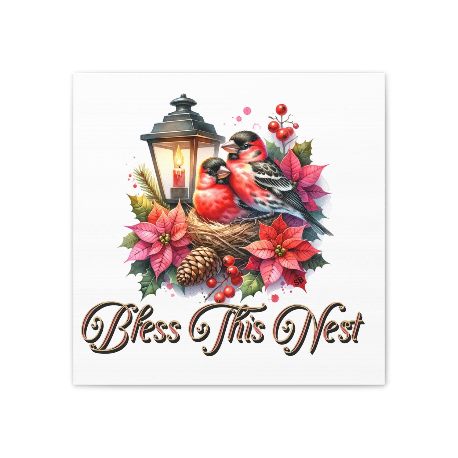 Bless This Nest Canvas Wall Art Stretched, 0.75"