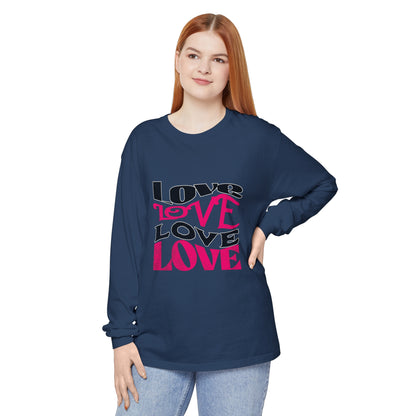 Love Typography - Romantic Long Sleeve T-Shirt