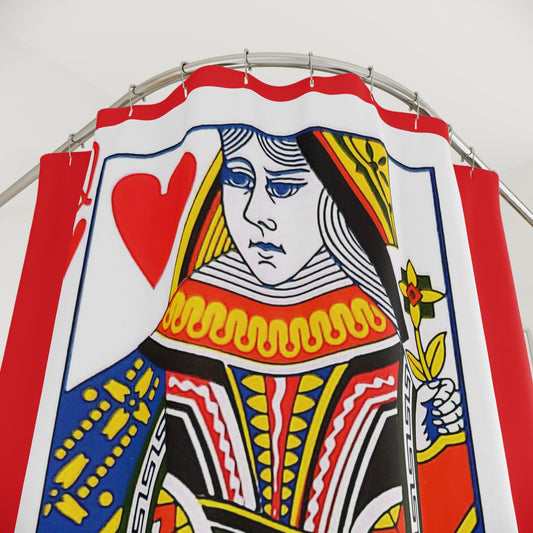 Queen of Hearts Playing Card - Shower Curtain