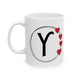 Letter "Y" Monogram Heart Design Coffee Mug