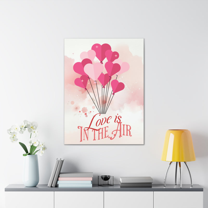 Love is in The Air - Romantic Canvas Wall Art Stretched, 0.75"