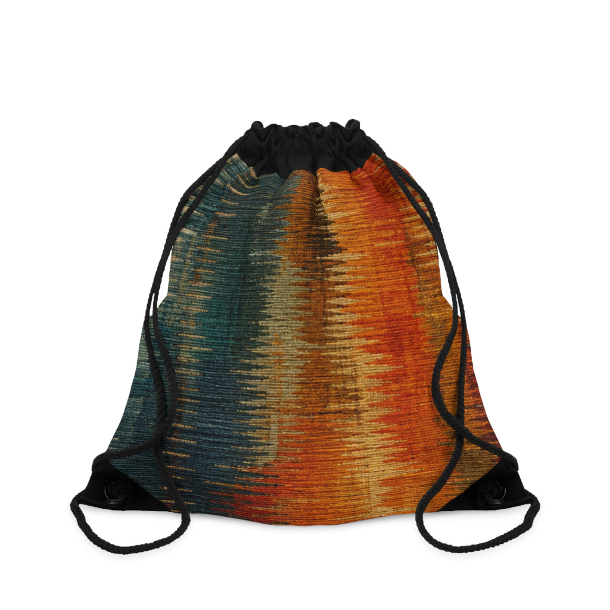 Abstract Ikat Pattern Drawstring Bag