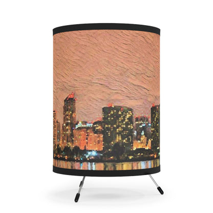 San Diego Skyline Tripod Lamp with High-Res Printed Shade, US\CA plug