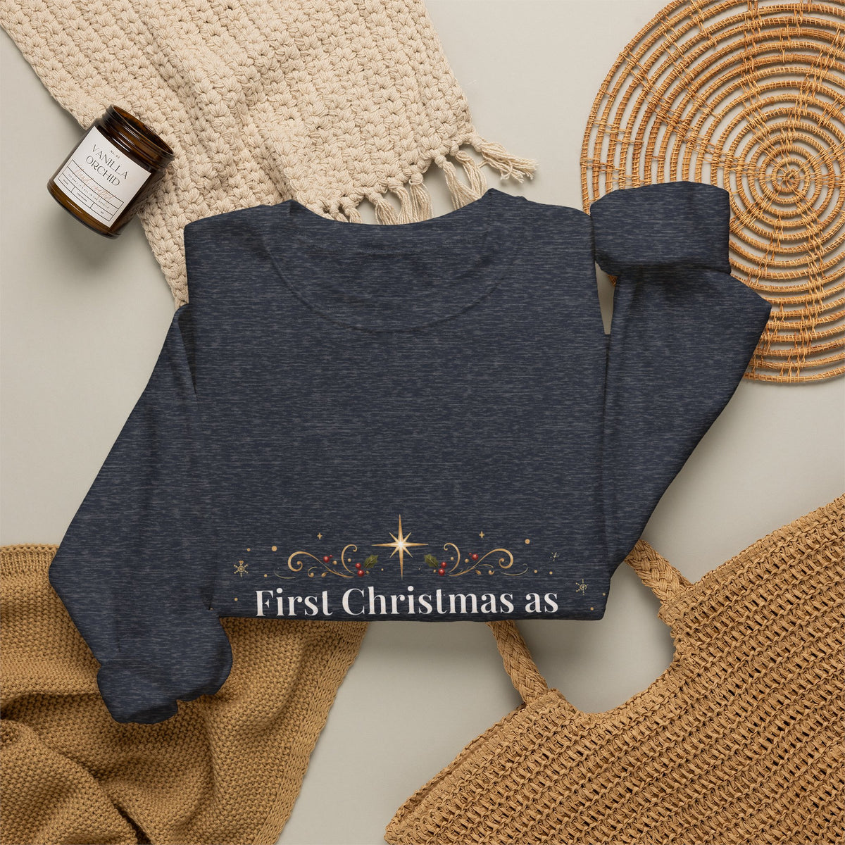 First Christmas as Grandpa Crewneck Sweatshirt | First Time Grandpa Christmas Gift
