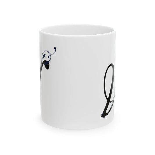 Letter "V" Decorative Monogram Design Coffee Mug