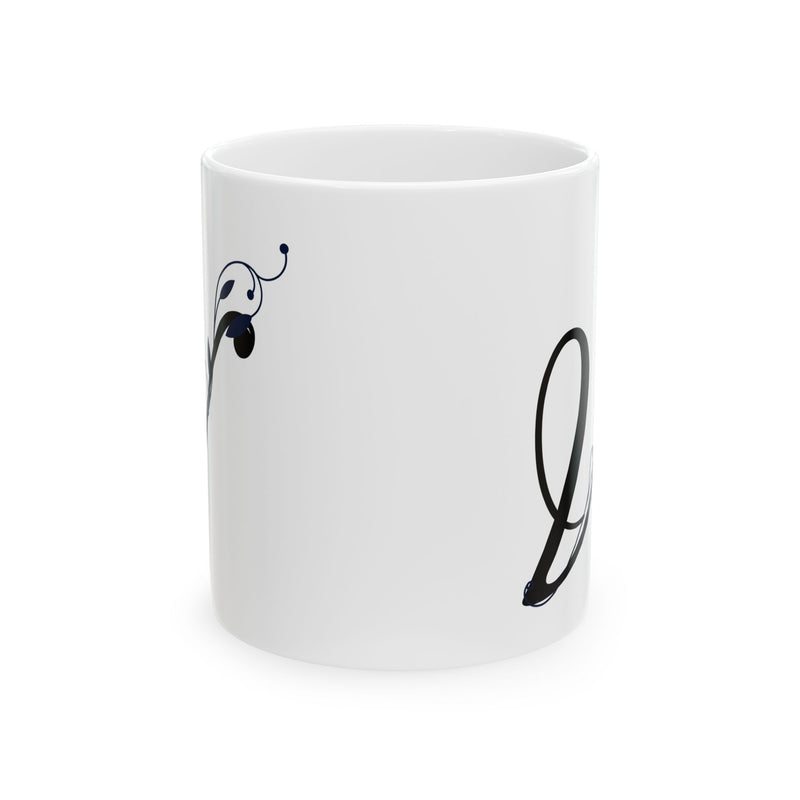 Letter "V" Decorative Monogram Design Coffee Mug