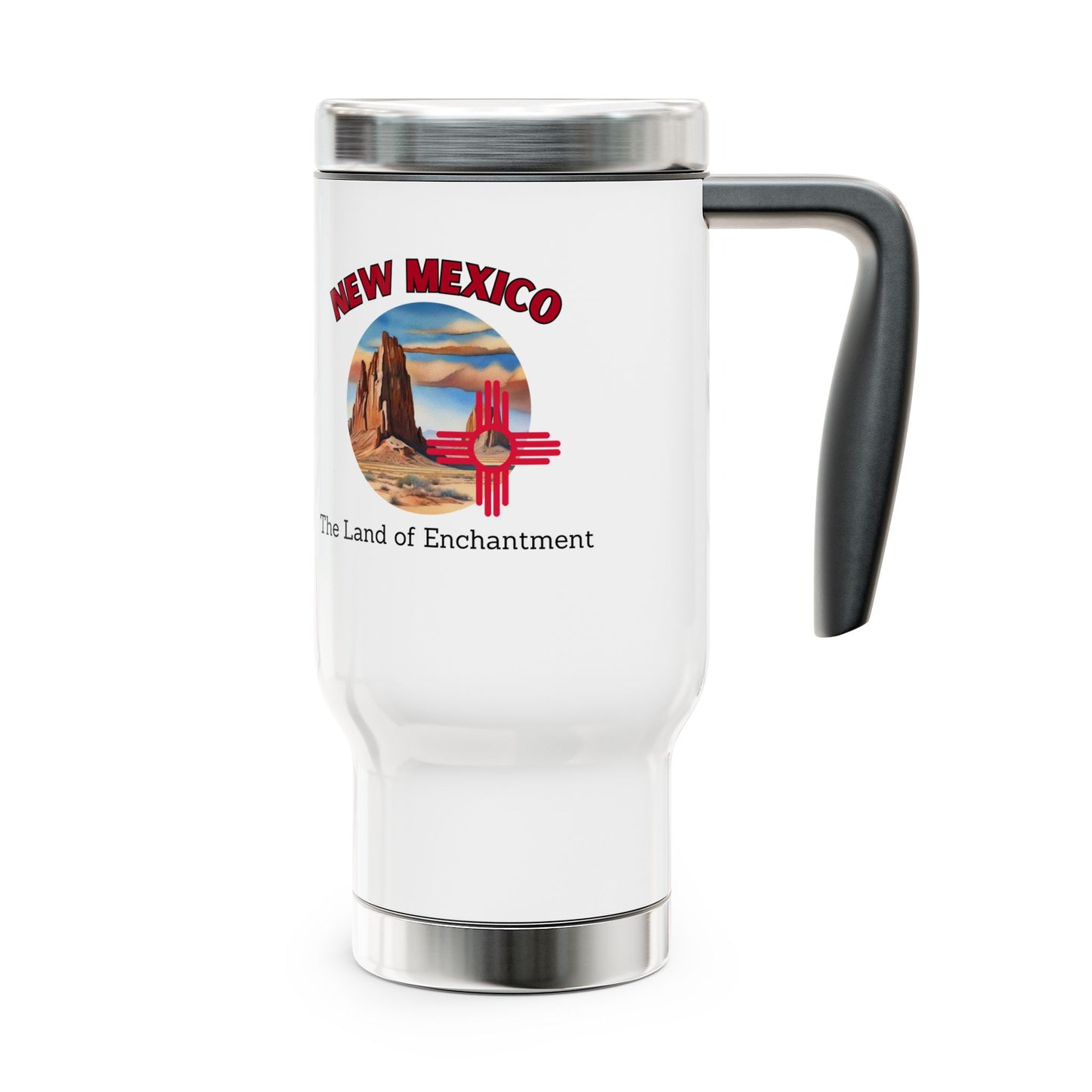 New Mexico Stainless Steel Travel Mug with Handle, 14oz